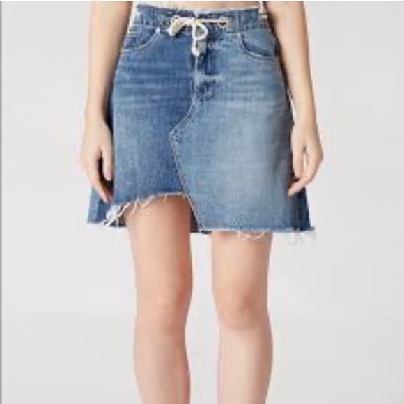 BLANK NYC DENIM ASYMMETRICAL RAW CUT DENIM SKIRT SIZE 6 - Picture 2 of 9
